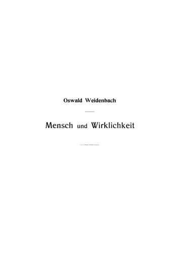 Mensch und Wirklichkeit