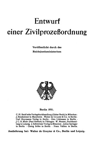 Entwurf einer Zivilprozeßordnung