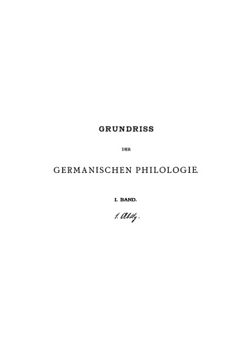 Begriff und Geschichte der germanischen Philologie