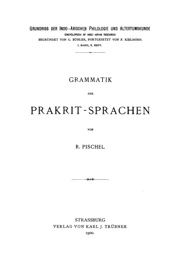 Grammatik der Prakrit-Sprachen