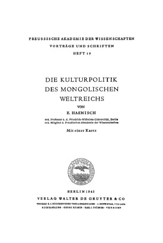 Die Kulturpolitik des mongolischen Weltreichs