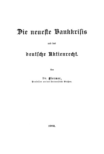 Die neueste Bankkrisis und das deutsche Aktienrecht