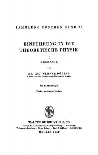 Einführung in die theoretische Physik: Band 1 Mechanik