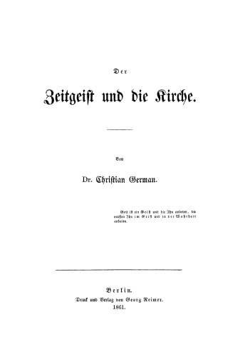 Der Zeitgeist und die Kirche