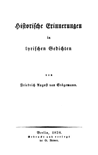 Historische Erinnerungen in lyrischen Gedichten