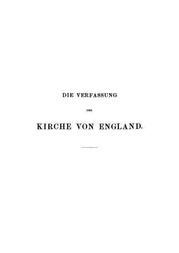 Die Verfassung der Kirche von England