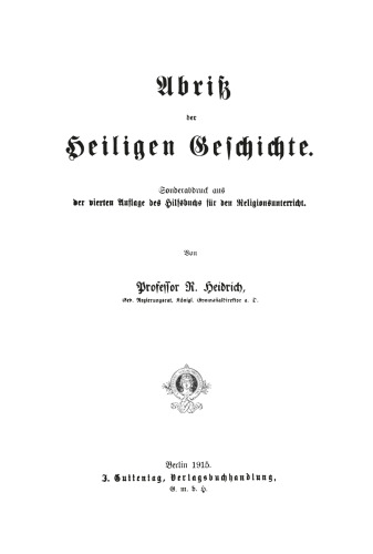 Abriß der Heiligen Geschichte