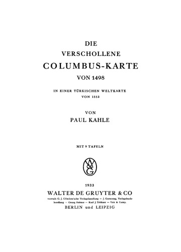 Die verschollene Columbus-Karte von 1498 in einer türkischen Weltkarte von 1513