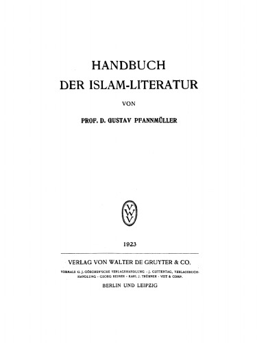 Handbuch der Islam-Literatur