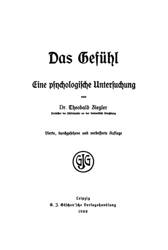 Das Gefühl: Eine psychologische Untersuchung