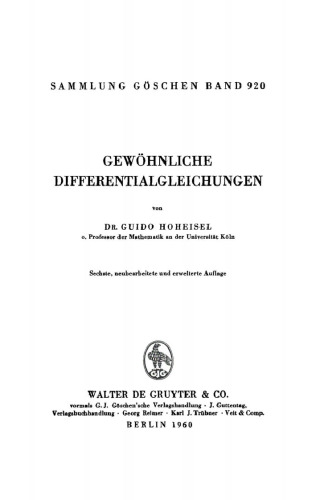 Gewöhnliche Differentialgleichungen