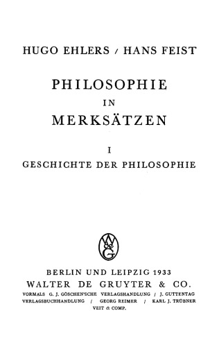 Philosophie in Merksätzen, Teil 1: Geschichte der Philosophie