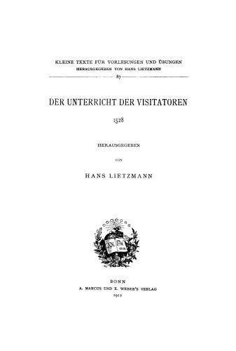 Unterricht der Visitatoren 1528