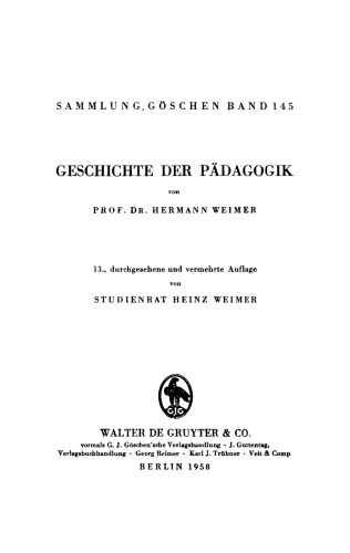 Geschichte der Pädagogik