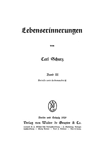 Lebenserinnerungen: Band 3 Briefe und Lebensabriß