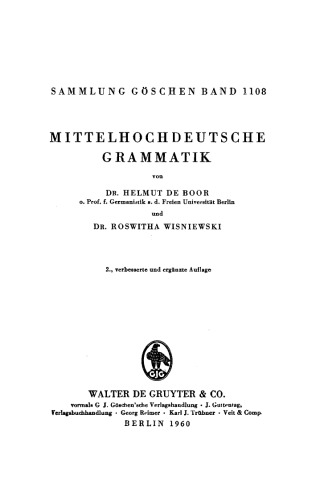 Mittelhochdeutsche Grammatik