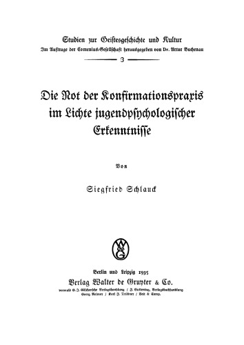Die Not der Konfirmationspraxis im Lichte jugendpsychologischer Erkenntnisse