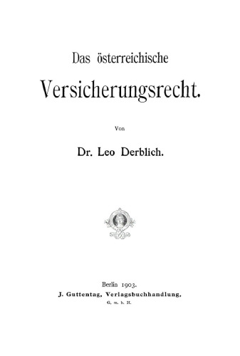 Das österreichische Versicherungsrecht