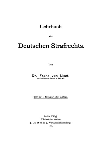 Lehrbuch des Deutschen Strafrechts