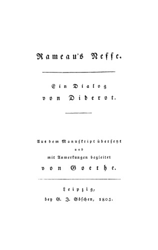 Rameau’s Neffe: Ein Dialog