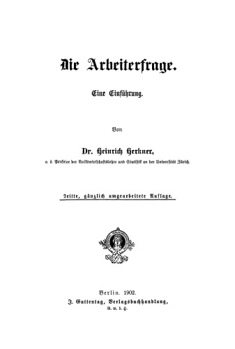 Die Arbeiterfrage. Eine Einführung