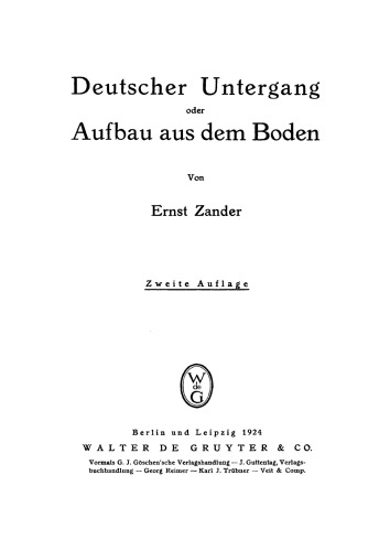 Deutscher Untergang oder Ausbau aus dem Boden