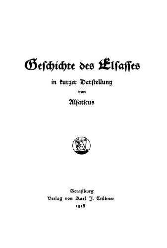 Geschichte des Elsasses in kurzer Darstellung