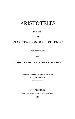 Schrift vom Staatswesen der Athener