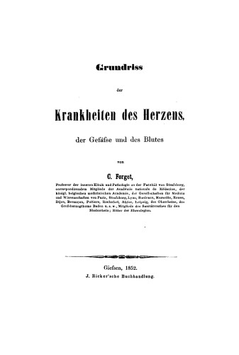 Grundriss der Krankheiten des Herzens, der Gefässe und des Blutes