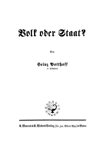 Volk oder Staat?