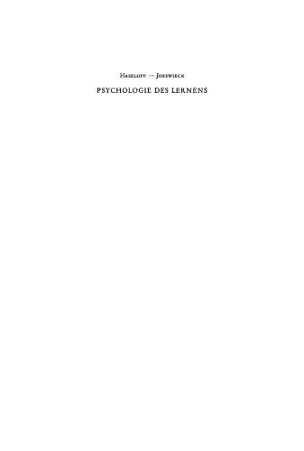 Psychologie des Lernens: Methoden, Ergebnisse, Anwendungen