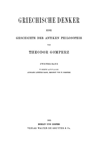 Griechische Denker: Band 2