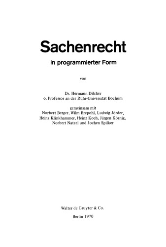 Sachenrecht in programmierter Form