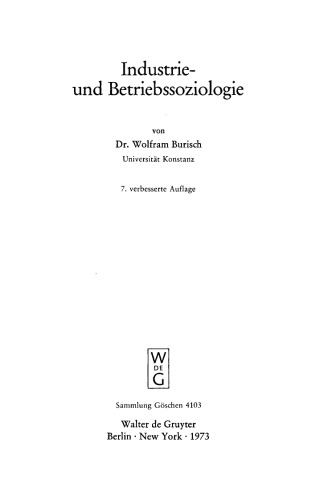 Industrie und Betriebssoziologie