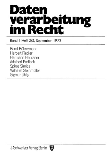 Band 1, Heft 2/3, September 1972