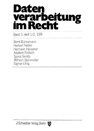 Band 3, Heft 1/2, Juni 1974