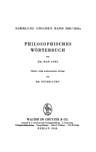 Philosophisches Wörterbuch