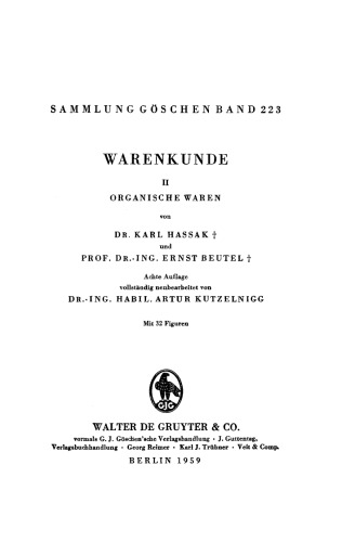 Warenkunde: Band 2 Organische Waren