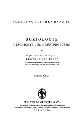 Soziologie: Geschichte und Hauptprobleme