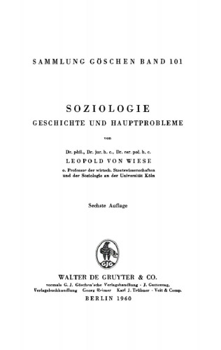 Soziologie: Geschichte und Hauptprobleme