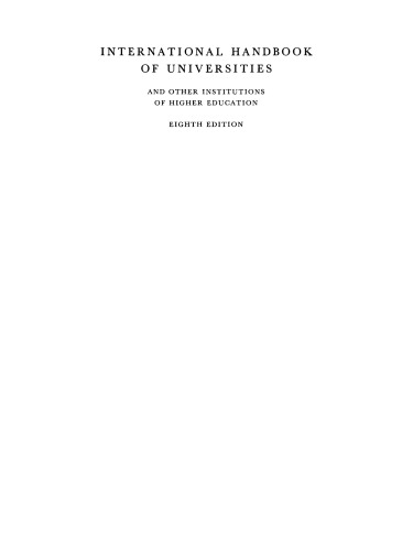 International Handbook of Universities: 1981