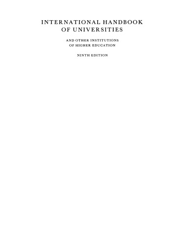 International Handbook of Universities: 1983