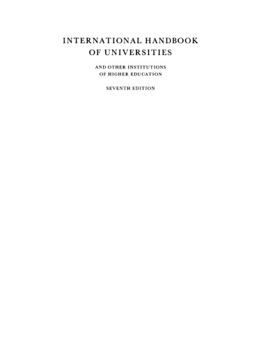 International Handbook of Universities: 1977