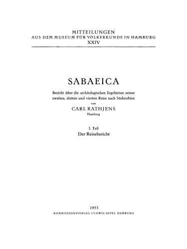 Sabaeica: Teil 1 Der Reisebericht