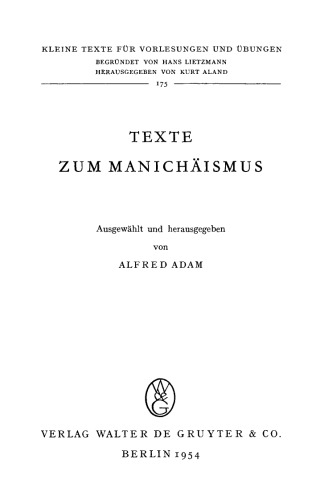 Texte zum Manichäismus
