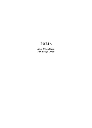 Pobia: Étude Géographique d'un Village Crétois