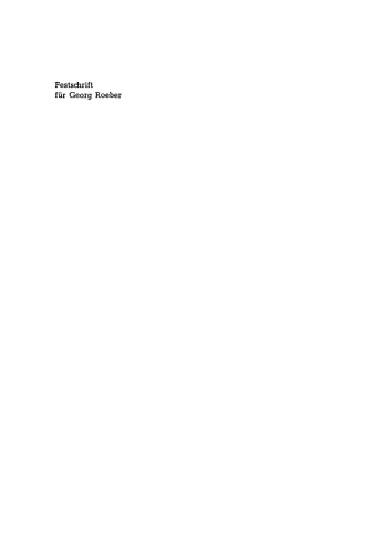 Festschrift für Georg Roeber