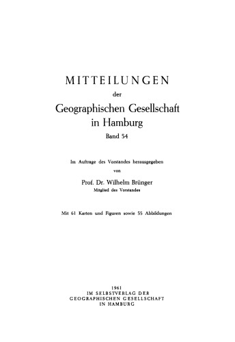 Mitteilungen der Geographischen Gesellschaft in Hamburg, 1961