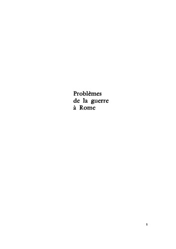 Problèmes de la guerre à Rome