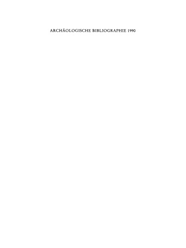 Archäologische Bibliographie: 1990